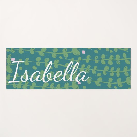 Groen Abstract Floral Vines Pattern Gepersonalisee Yogamat (Voorkant (horizontaal))