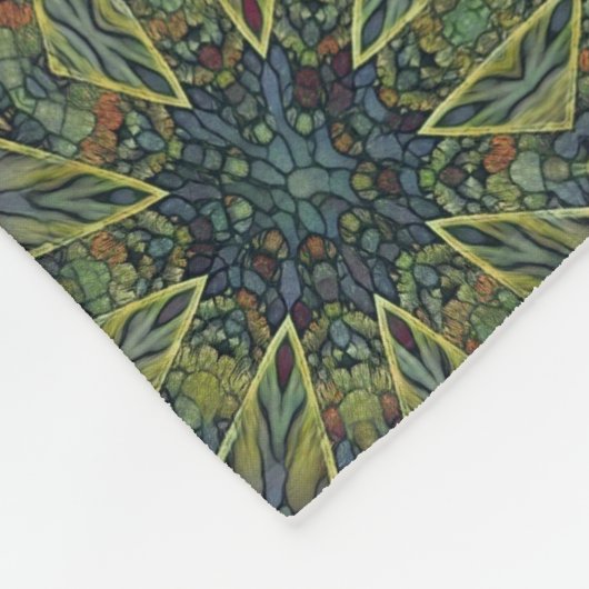 groen abstract gekleurde glazen ster fleece deken (Hoek)