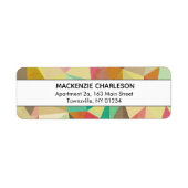 Groen Abstract geometrisch adres Etiket (Voorkant)