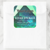 Groen Abstract Geometrisch Merk Product Label (Tas)