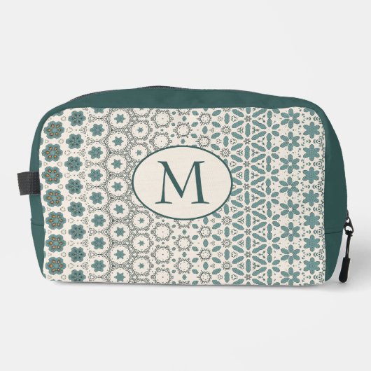 Groen Abstract geometrisch patroon monogram Toilettasje (Voorkant)