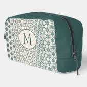 Groen Abstract geometrisch patroon monogram Toilettasje (Rechterhoek)