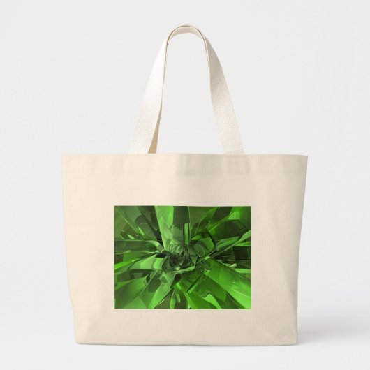 Groen Abstract Grote Tote Bag (Voorkant)