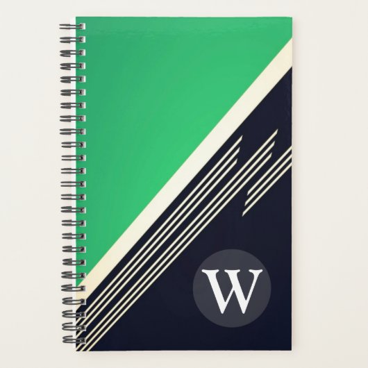 Groen Abstract handmatige retres aangepast monogra Planner (Voorkant)