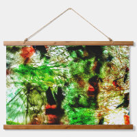 Groen abstract Houten Bovenwerk Wandtapijt, Kalme 