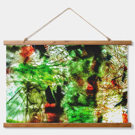 Groen abstract Houten Bovenwerk Wandtapijt, Kalme  Hangend Wandkleed