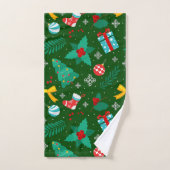 Groen Abstract kerstpatroon Bad Handdoek (Handdoek)