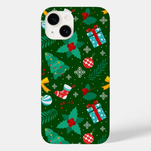Groen Abstract kerstpatroon Case-Mate iPhone Case (Achterkant)
