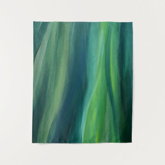 Groen Abstract Kunst Wandtapijt Wandkleed (Voorkant)