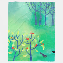 Groen Abstract landschap Fleece Deken