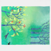 Groen Abstract landschap Fleece Deken (Voorkant (Horizontaal))