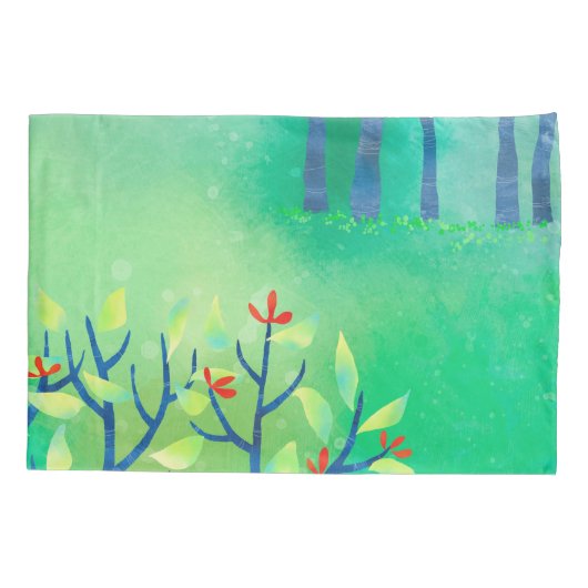 Groen Abstract landschap Kussensloop (Achterkant)