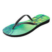 Groen Abstract landschap Teenslippers (Schuin)