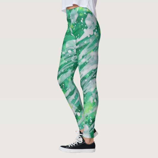 Groen Abstract Leggings (Links)