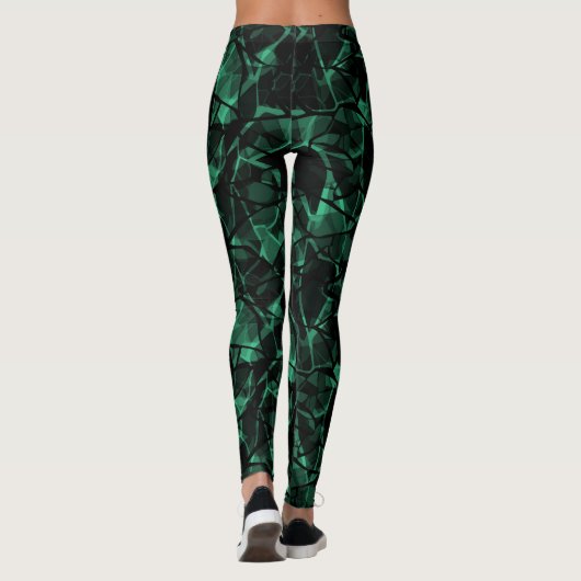 groen abstract leggings (Achterkant)