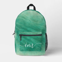 Groen Abstract marmer met aangepaste Initialen -