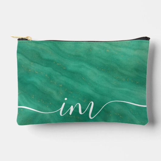 Groen Abstract marmer met aangepaste Initialen - Etui (Voorkant)