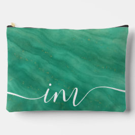 Groen Abstract marmer met aangepaste Initialen - Etui
