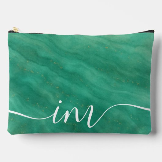 Groen Abstract marmer met aangepaste Initialen - Etui (Voorkant)