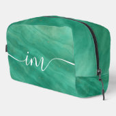 Groen Abstract marmer met aangepaste Initialen - Toilettasje (Rechterhoek)