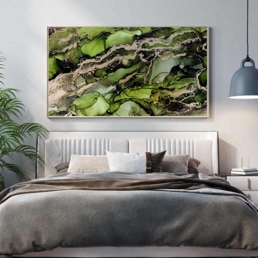 Groen Abstract met Gold en zwart Poster