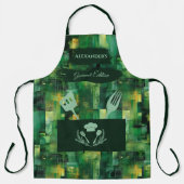 Groen Abstract - Moderne monochrome keuken Schort (Voorkant)