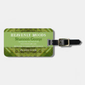 Groen Abstract Patchwork met Logo Bagagelabel (Voorkant horizontaal)