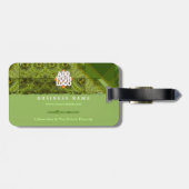 Groen Abstract Patchwork met Logo Bagagelabel (Achterkant horizontaal)