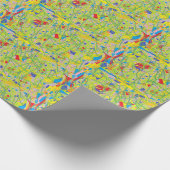 Groen abstract patroon, bleek groen met vlekken cadeaupapier (Hoek)