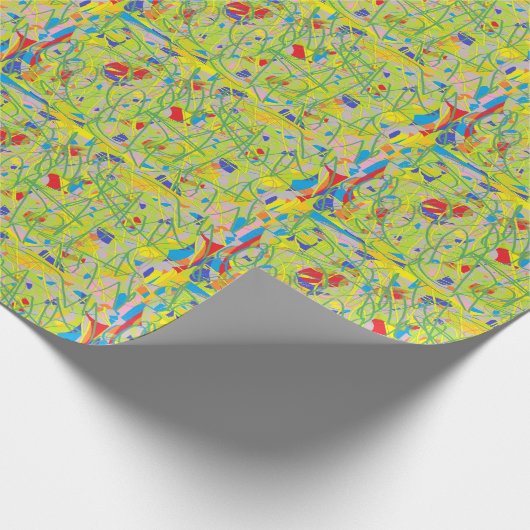 Groen abstract patroon, bleek groen met vlekken cadeaupapier (Hoek)