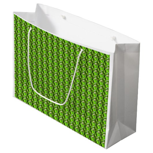 Groen Abstract patroon Groot Cadeauzakje (Voorkant Gekanteld)