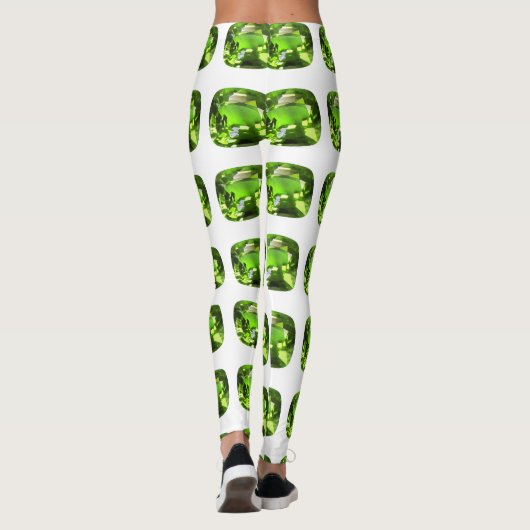 Groen Abstract patroon Leggings (Achterkant)