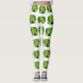 Groen Abstract patroon Leggings (Voorkant)