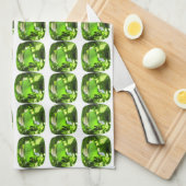 Groen Abstract patroon Theedoek (Quarter Fold)