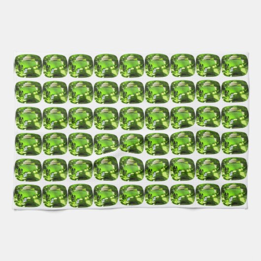 Groen Abstract patroon Theedoek (Horizontaal)