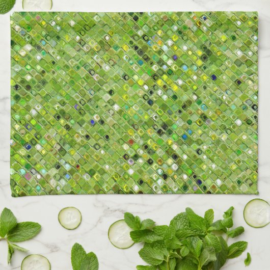 GROEN Abstract Patroon Theedoek (Gevouwen)