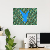 Groen Abstract Poster met Blue Angel (Thuiskantoor)