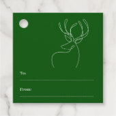 Groen abstract rendier moderne ambachtelijke kerst bedankjes labels (Voorkant)