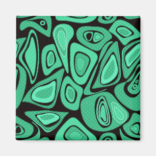 Groen, abstract, retro magneet