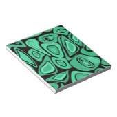 Groen, abstract, retro notitieblok (Schuin)