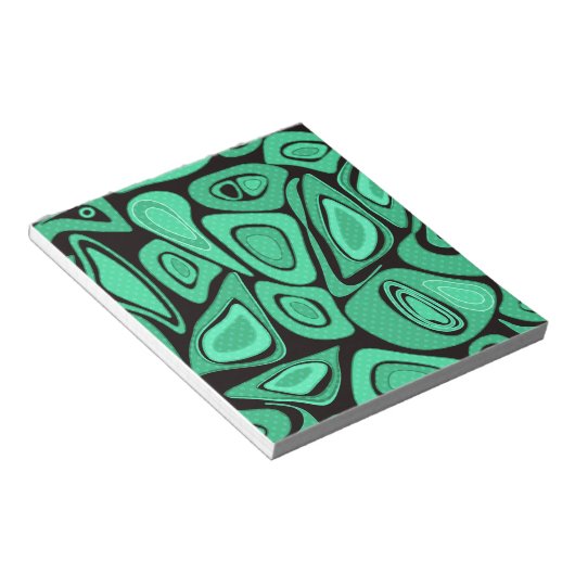 Groen, abstract, retro notitieblok (Schuin)