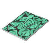 Groen, abstract, retro notitieblok (Linkerzijde)