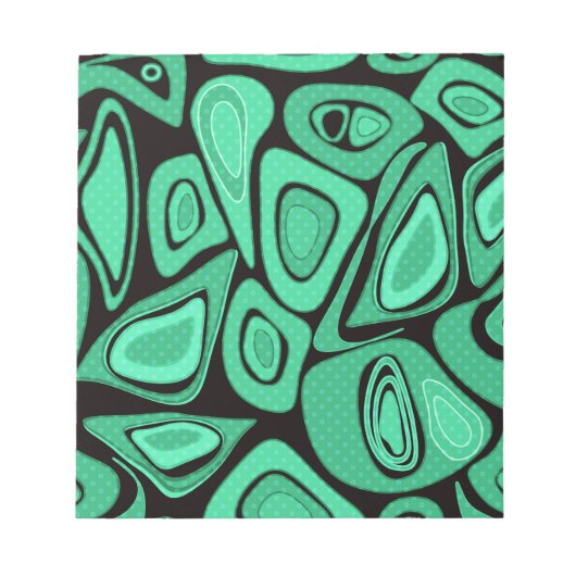 Groen, abstract, retro notitieblok (Voorkant)