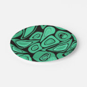 Groen, abstract, retro papieren bordje (Gekanteld)