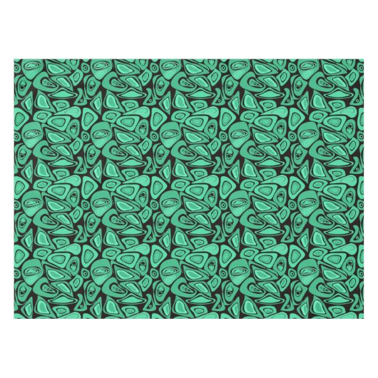 Groen, abstract, retro tafelkleed (Voorkant (Horizontaal))