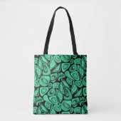 Groen, abstract, retro tote bag (Voorkant)