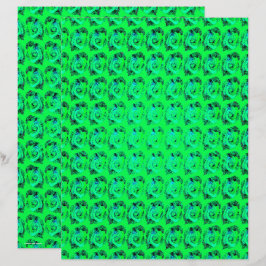 Groen Abstract Roses Scrapbook Papier 2-zijdige Pa