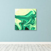 Groen Abstract schilderen Canvas Afdruk (Insitu (Houten vloer))