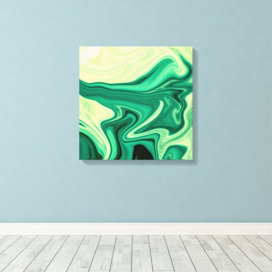 Groen Abstract schilderen Canvas Afdruk (Insitu (Houten vloer))