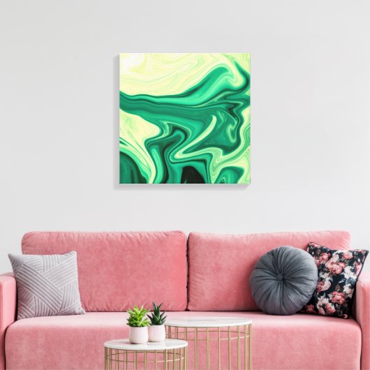 Groen Abstract schilderen Canvas Afdruk (Insitu (Woonkamer))
